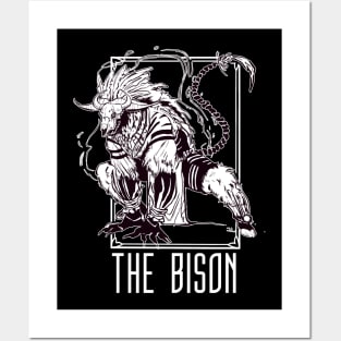 THE BISON (BLACK BG) Posters and Art